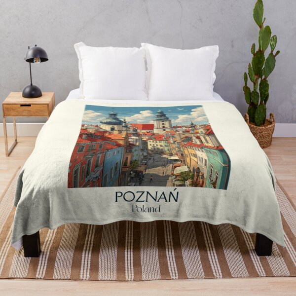 Item preview, Poznań Poster – Colorful Polish Market Square Retro Design designed and sold by TuncGK.