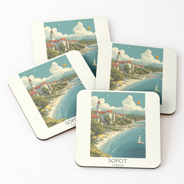 Item preview, Sopot Poster – Polish Seaside Elegance in Vintage Poster Style designed and sold by TuncGK.
