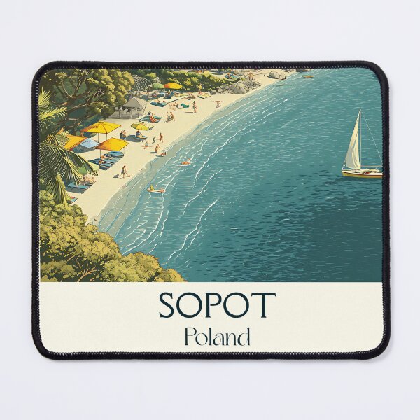 Item preview, Sopot Poster – Polish Seaside Elegance in Vintage Poster Style designed and sold by TuncGK.