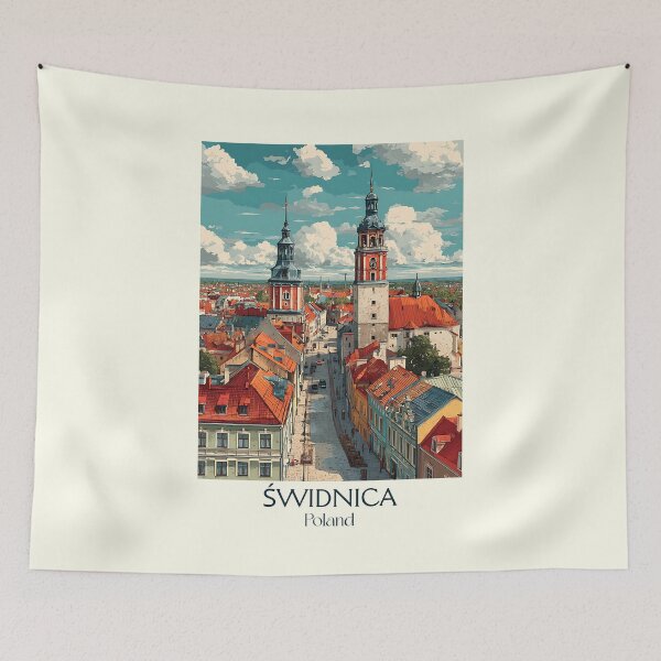 Item preview, Świdnica Poster – Historic Polish Town in Vintage Print designed and sold by TuncGK.