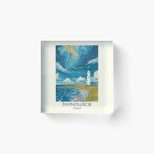 Item preview, Świnoujście Poster – Lighthouse & Sea in Retro Coastal Print designed and sold by TuncGK.