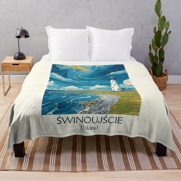 Item preview, Świnoujście Poster – Lighthouse & Sea in Retro Coastal Print designed and sold by TuncGK.