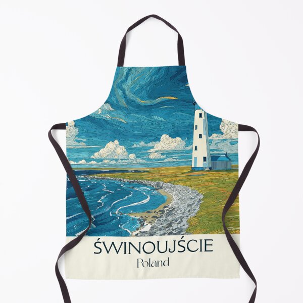 Item preview, Świnoujście Poster – Lighthouse & Sea in Retro Coastal Print designed and sold by TuncGK.