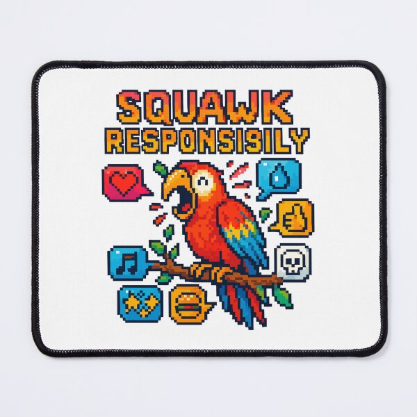 Item preview, Squawk Responsibly – Pixel Parrot Chaos Jungle Design designed and sold by NaturePixel.