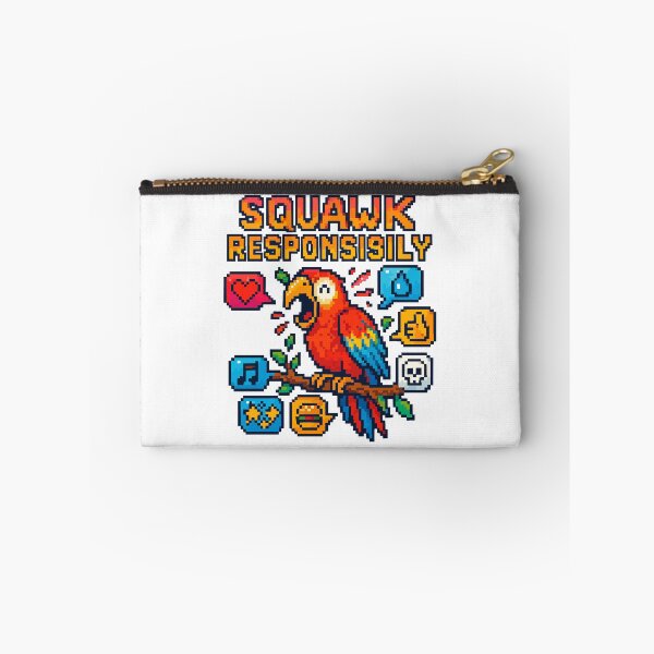 Item preview, Squawk Responsibly – Pixel Parrot Chaos Jungle Design designed and sold by NaturePixel.