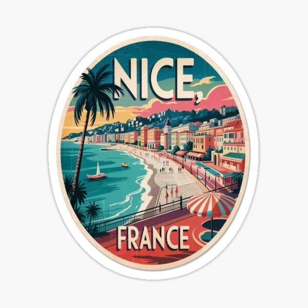 Item preview, Nice France Retro French Riviera Travel Sticker designed and sold by stickercuffs.