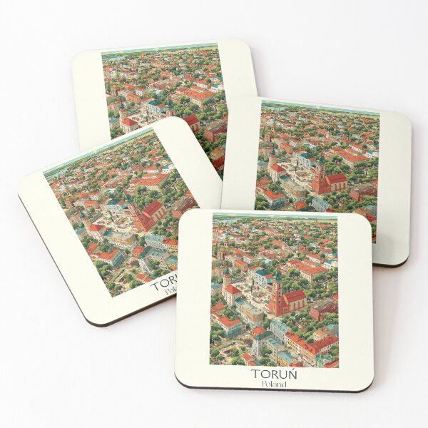 Item preview, Toruń Poster – Medieval Polish City in Bird’s-Eye Vintage Art designed and sold by TuncGK.