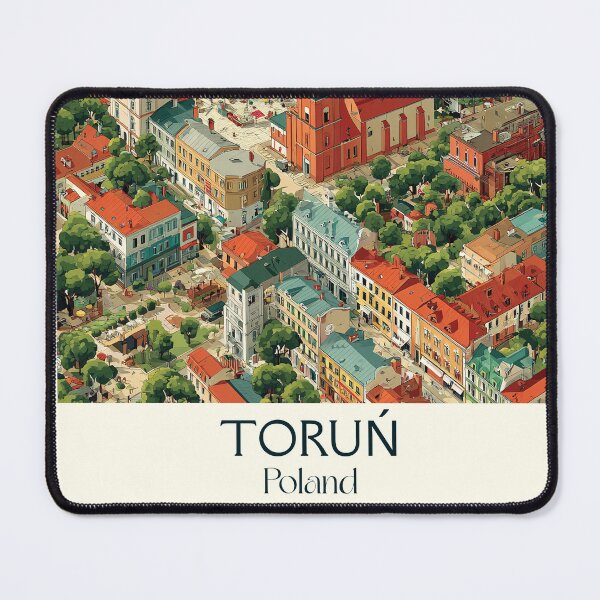 Item preview, Toruń Poster – Medieval Polish City in Bird’s-Eye Vintage Art designed and sold by TuncGK.