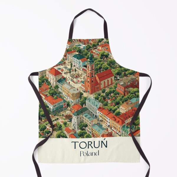 Item preview, Toruń Poster – Medieval Polish City in Bird’s-Eye Vintage Art designed and sold by TuncGK.