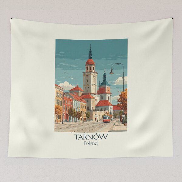 Item preview, Tarnów Poster – Retro Polish City in Historic Town Style designed and sold by TuncGK.