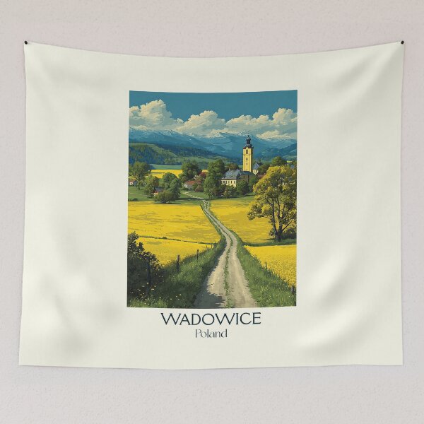Item preview, Wadowice Poster – Polish Countryside & Papal Hometown in Retro Style designed and sold by TuncGK.