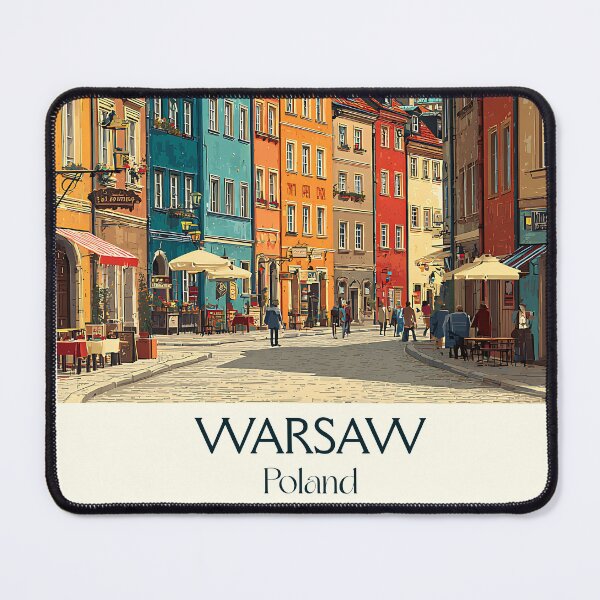 Item preview, Warsaw Poster – Poland’s Capital in Vibrant Vintage Travel Art designed and sold by TuncGK.