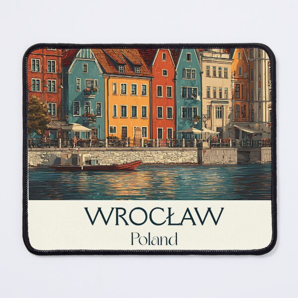 Item preview, Wrocław Poster – Riverside Polish City in Retro European Style designed and sold by TuncGK.