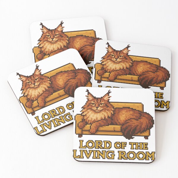 Item preview, Lord of the Living Room – Majestic Maine Coon Pixel Cat designed and sold by NaturePixel.