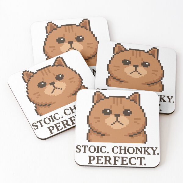 Item preview, Stoic. Chonky. Perfect. – British Shorthair Pixel Cat designed and sold by NaturePixel.