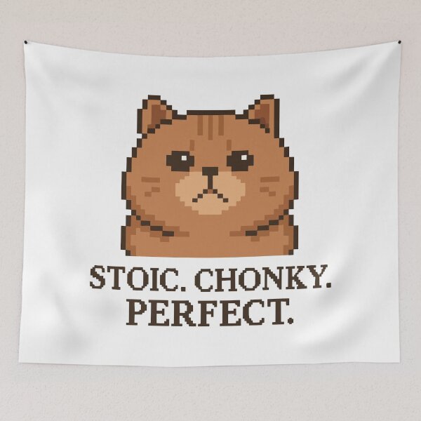 Item preview, Stoic. Chonky. Perfect. – British Shorthair Pixel Cat designed and sold by NaturePixel.