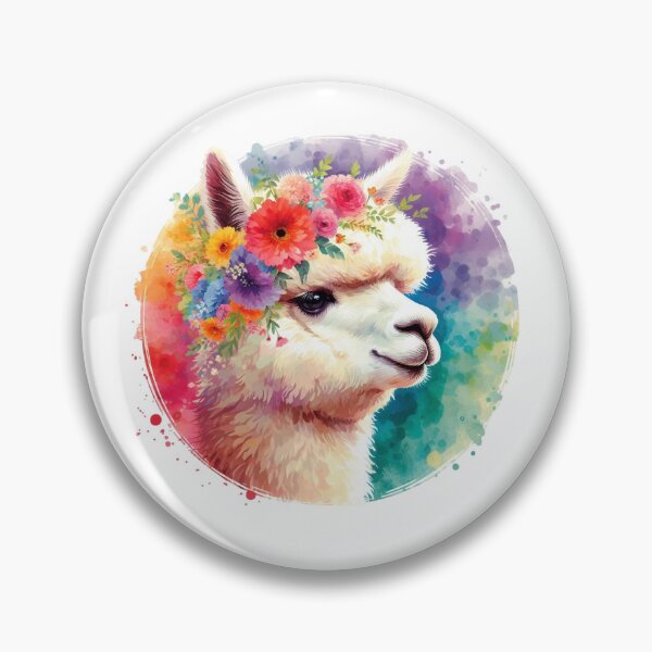Item preview, A beautiful and cute alpaca with various leaves and colorful flowers designed and sold by Marcoshop10.