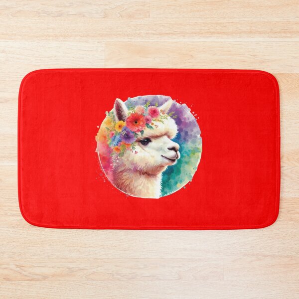 Item preview, A beautiful and cute alpaca with various leaves and colorful flowers designed and sold by Marcoshop10.