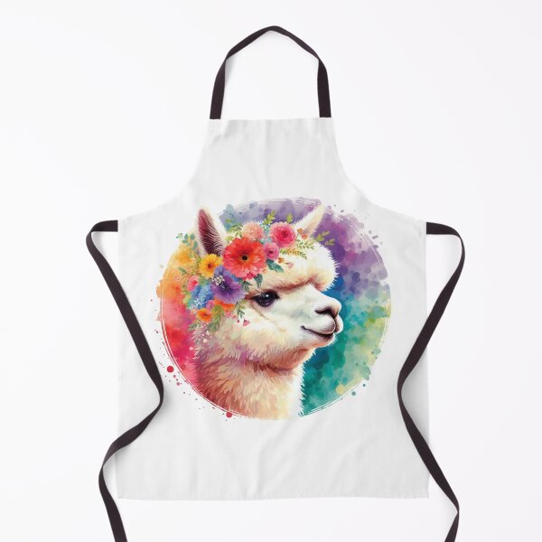 Item preview, A beautiful and cute alpaca with various leaves and colorful flowers designed and sold by Marcoshop10.