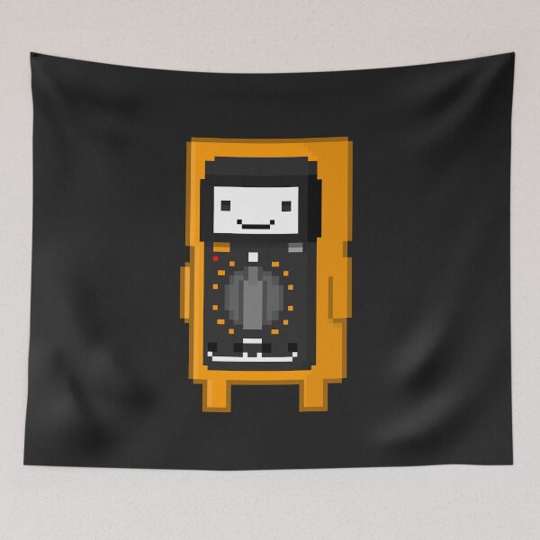 Item preview, Voltino the Cute Pixel Multimeter – Electrical Engineering Mascot designed and sold by Dugolivia.