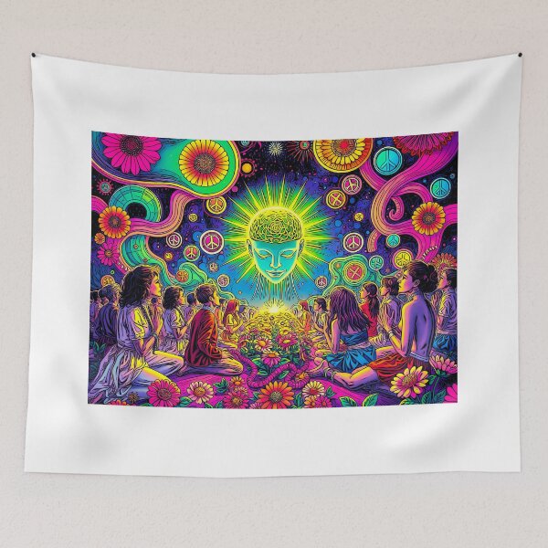 Item preview, Machine God Cult – Vintage 60s Psychedelic AI Hippie Art designed and sold by Mark Fischer.