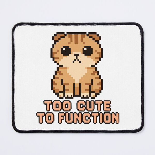 Item preview, Too Cute to Function – Pixel Scottish Fold Cat designed and sold by NaturePixel.