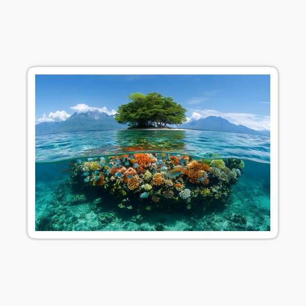 Item preview, Vibrant Coral Reef Beneath Crystal Clear Waters designed and sold by Artessie.