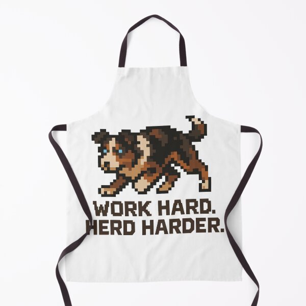 Item preview, Work Hard. Herd Harder. – Pixel Australian Shepherd Design designed and sold by NaturePixel.