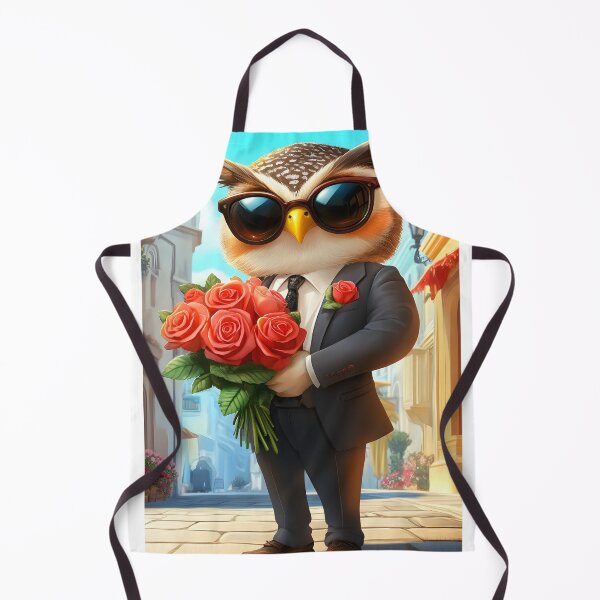 Item preview, Owl in a Suit Holding Roses on a Sunny Street designed and sold by Artessie.