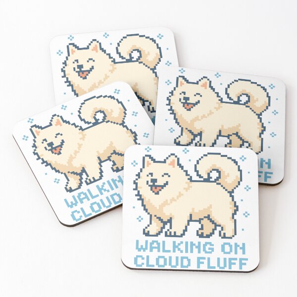 Item preview, Walking on Cloud Fluff – Pixel Samoyed with Snowflakes designed and sold by NaturePixel.