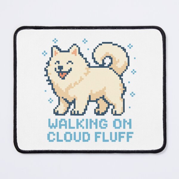 Item preview, Walking on Cloud Fluff – Pixel Samoyed with Snowflakes designed and sold by NaturePixel.