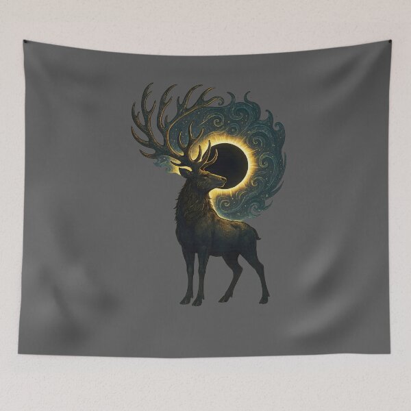 Item preview, Mystical Eclipse Stag Fantasy Art designed and sold by Shoot-The-Moon.