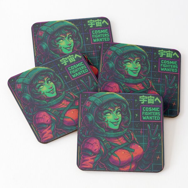 Item preview, Retro Space Fighter Poster – Cosmic Fighters Wanted designed and sold by M00ri.