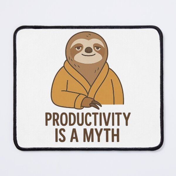 Item preview, Productivity Is a Myth – Lazy Sloth in Robe Funny Quote Design designed and sold by bigheartz.