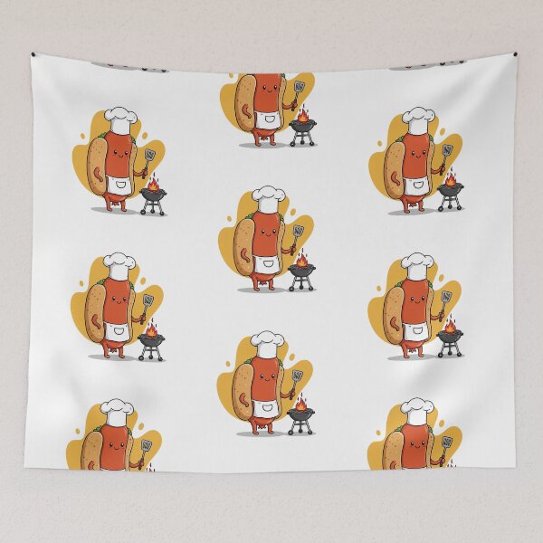 Item preview, funny shirt hot dog doing a barbecue  designed and sold by Salomee's art.