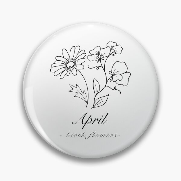 Aperçu de l'œuvre Fleurs de naissance d'avril Dessin au trait de pois de senteur et de marguerite créée et vendue par abi bryan design.