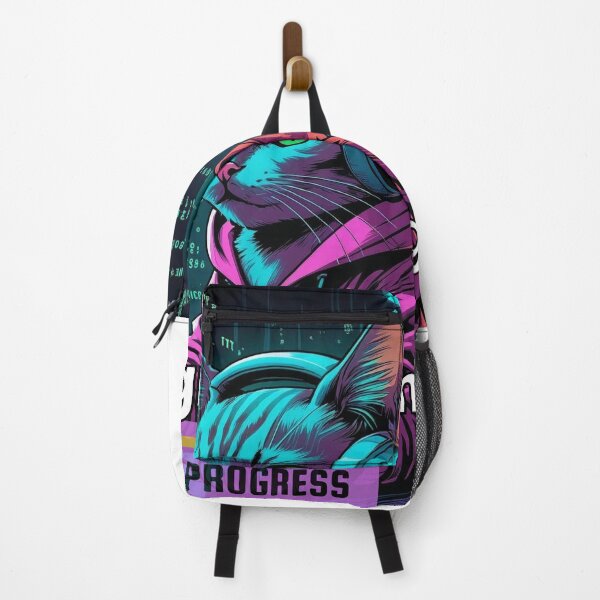 Item preview, Cyberpunk cat in a Hoodie : Purrgramming in progress designed and sold by Quiet Spark Studio.