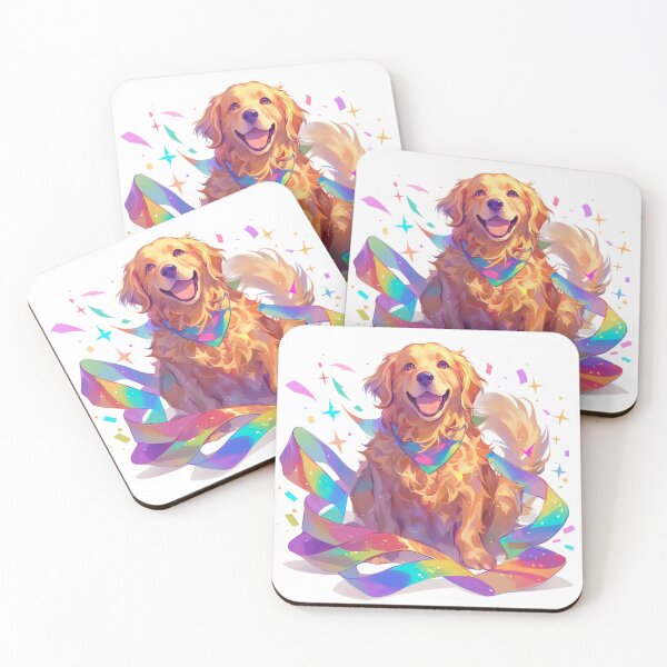 Item preview, Brightly colored Golden retriever dog designed and sold by MendaciousMina.