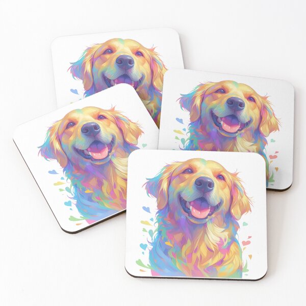 Item preview, Brightly colored Golden retriever dog designed and sold by MendaciousMina.