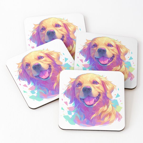 Item preview, Brightly colored Golden retriever dog designed and sold by MendaciousMina.