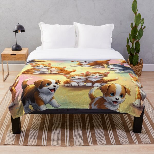 Aperçu de l'œuvre Famille de chiens et de chats drôles et mignons créée et vendue par Glodtower.