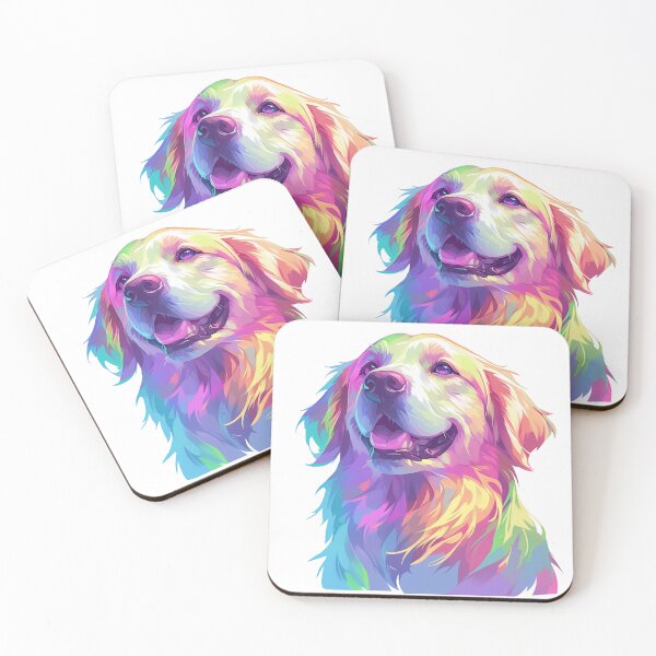Item preview, Brightly colored Golden retriever dog designed and sold by MendaciousMina.