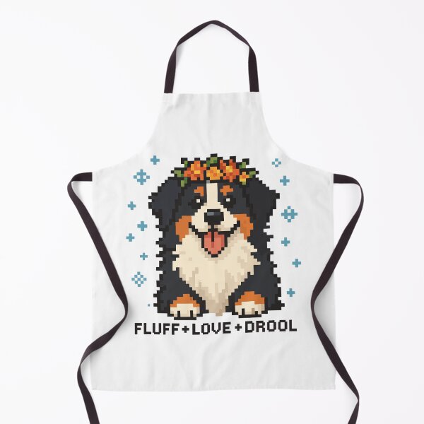 Item preview, Fluff + Love + Drool – Pixel Bernese Mountain Dog with Flower Crown designed and sold by NaturePixel.
