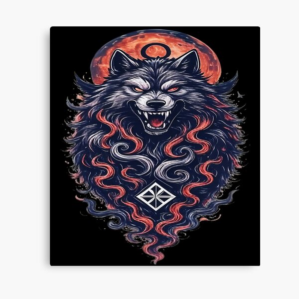 Item preview, Celestial Flame Wolf Spirit Animal Art designed and sold by AlphaTeez.