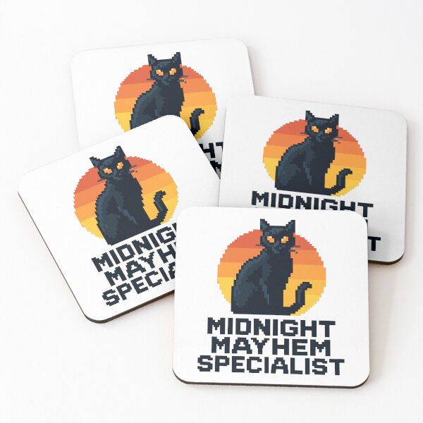 Item preview, Midnight Mayhem Specialist – Pixel Bombay Cat designed and sold by NaturePixel.