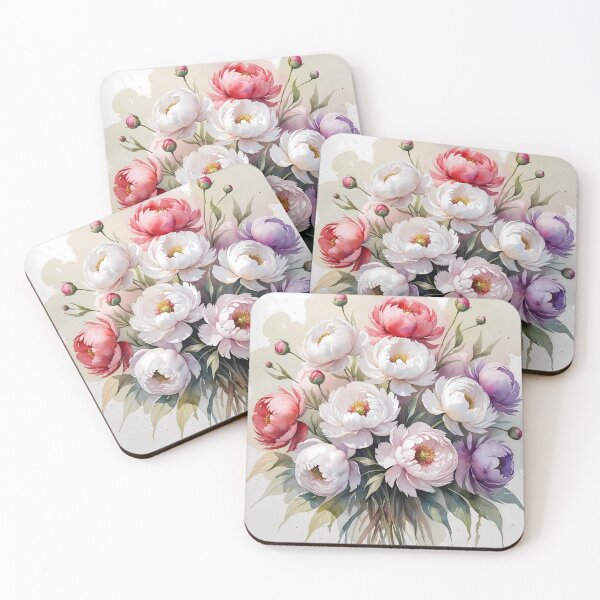 Item preview, Elegant Peony Breeze – Watercolor Boho Floral Print designed and sold by Mos Thainique.