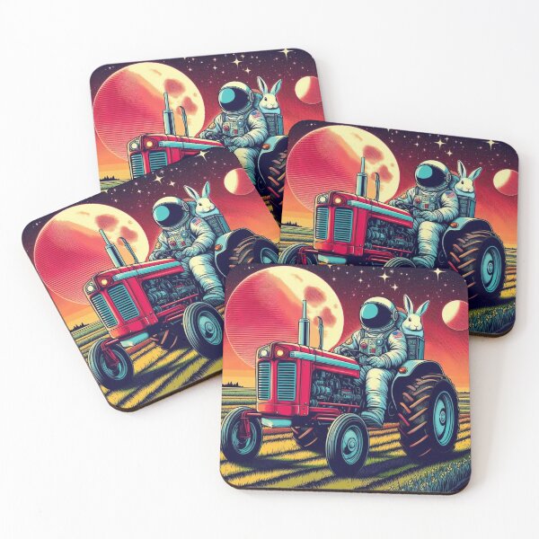 Item preview, an astronaut using a tractor in space and his friend the rabbit designed and sold by Dogandesighn.