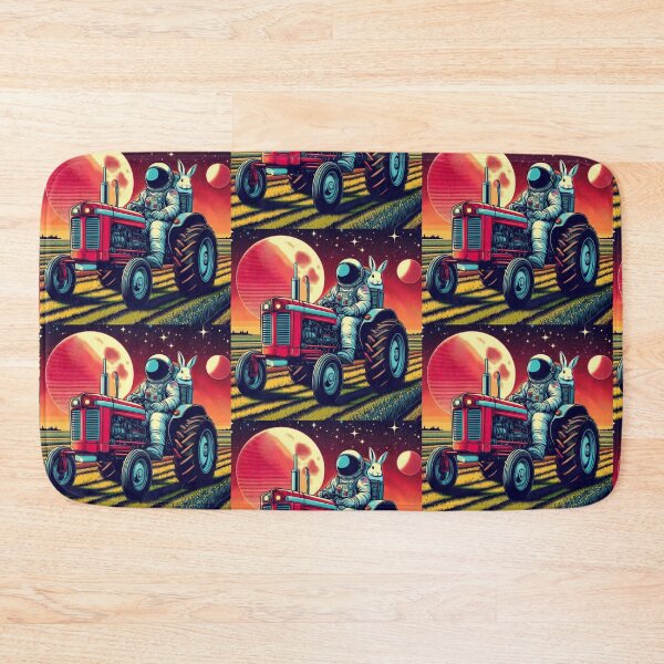 Item preview, an astronaut using a tractor in space and his friend the rabbit designed and sold by Dogandesighn.