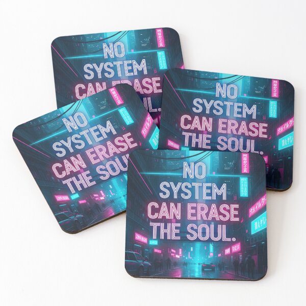 Item preview, No System Can Erase the Soul Neon Cyberpunk City Poster designed and sold by Elizarfa.