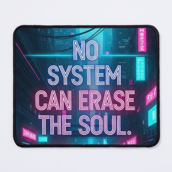 Item preview, No System Can Erase the Soul Neon Cyberpunk City Poster designed and sold by Elizarfa.